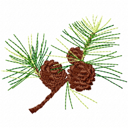 Pine Cone Embroidery Design 5